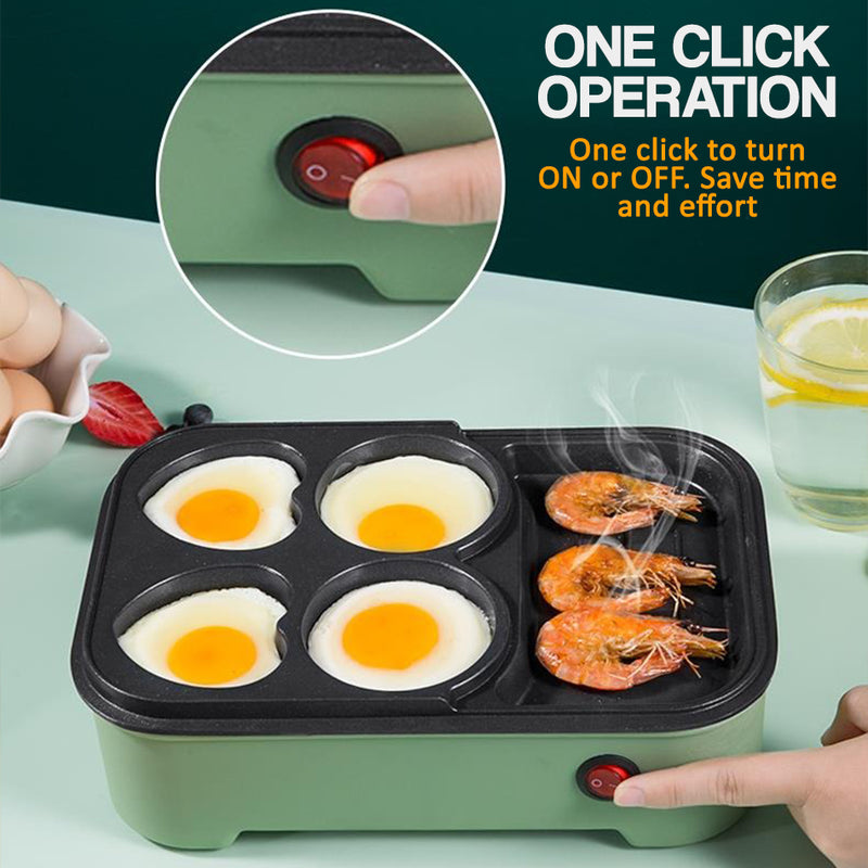 idrop [ 600W ] Multifunctional Electric Cooking Convenient Breakfast BBQ Grill and Pancake Omelette Maker / Pembuat Masak Sarapan Gril Elektrik / 600W便捷电烤盘(烤哇伊迷你早 餐机)