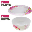 idrop Rose Pattern Melamine Kitchen Dining Tableware Set 6 [ 11 Pcs / 22 Pcs ]