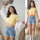 idrop Dream Planet High Waist Pants / Seluar Pendek Pinggang Ramping Wanita / 下摆宽松的高腰短裤