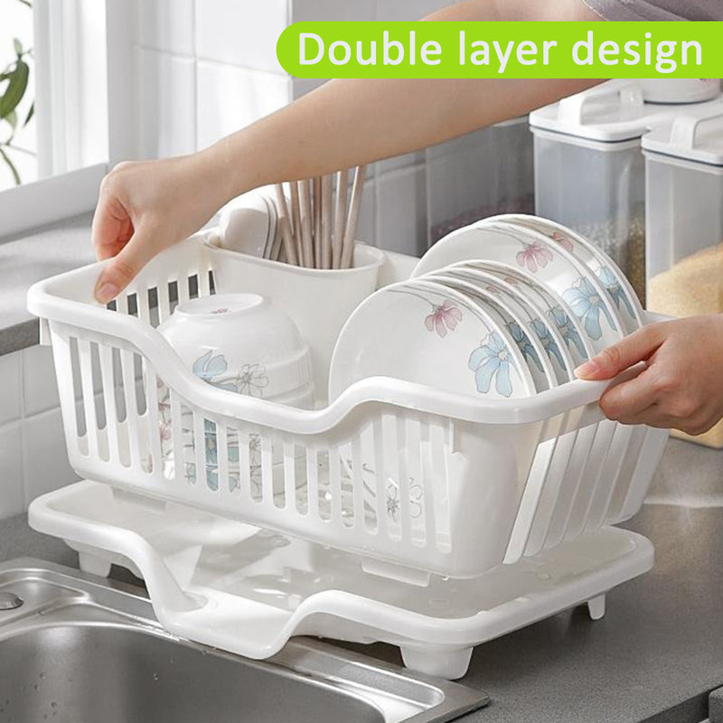 idrop Kitchen Plastic Draining Dish Rack / Rak Pinggan Dapur / 塑料洗碗架(侧面出水)