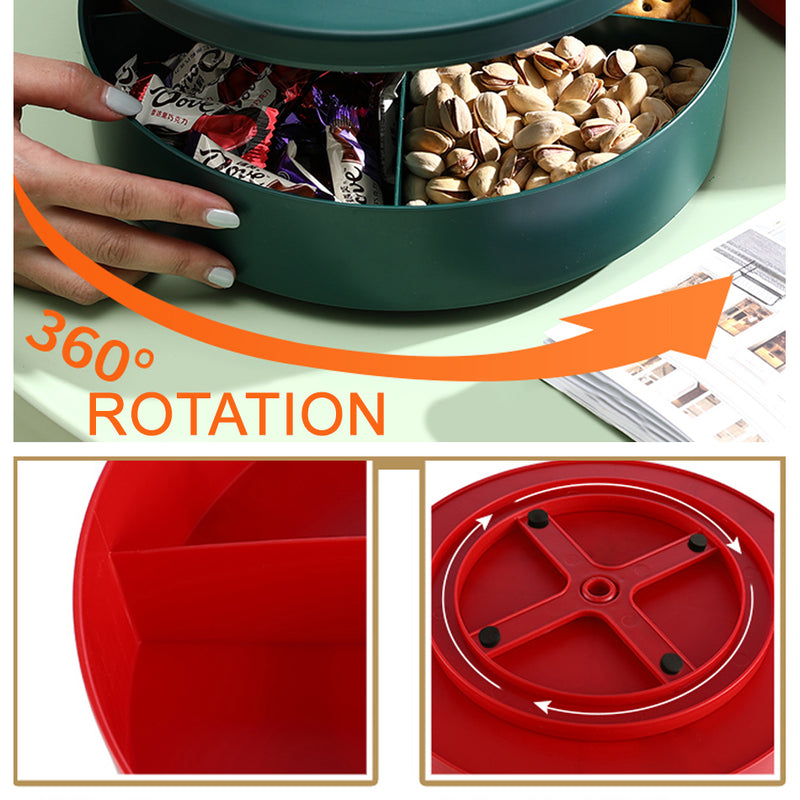 idrop [ CHINESE NEW YEAR ] 27CM  Candy Box for Snack Confectionary Display Storage - Rotating Container [ 4-Slot ]