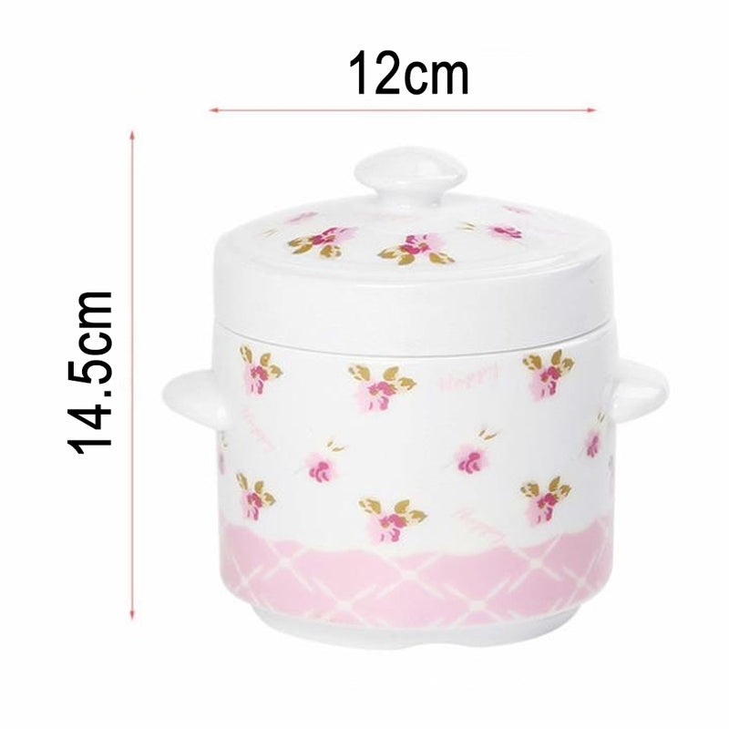 idrop 740ml Ceramic Floral Stew Pot