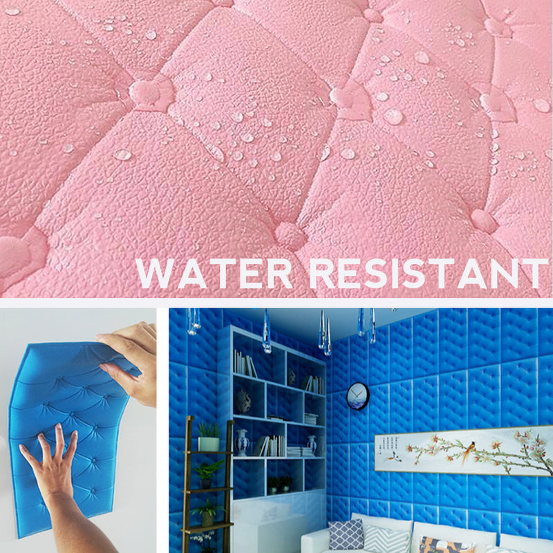idrop 3D PE Soft Sponge Wall Cushion Self Adhesive Sticker [ 30CM x 60CM x 12MM ] [ 1pc ]