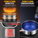 idrop [ 18CM ] Stainless Steel SUS316 Nonstick Honeycomb Single Handle Milk Pot + Steamer Layer / Periuk Masak Susu Keluli Tahan Karat + Pengukus / 316不锈钢双面蜂窝单柄奶锅+蒸笼18CM