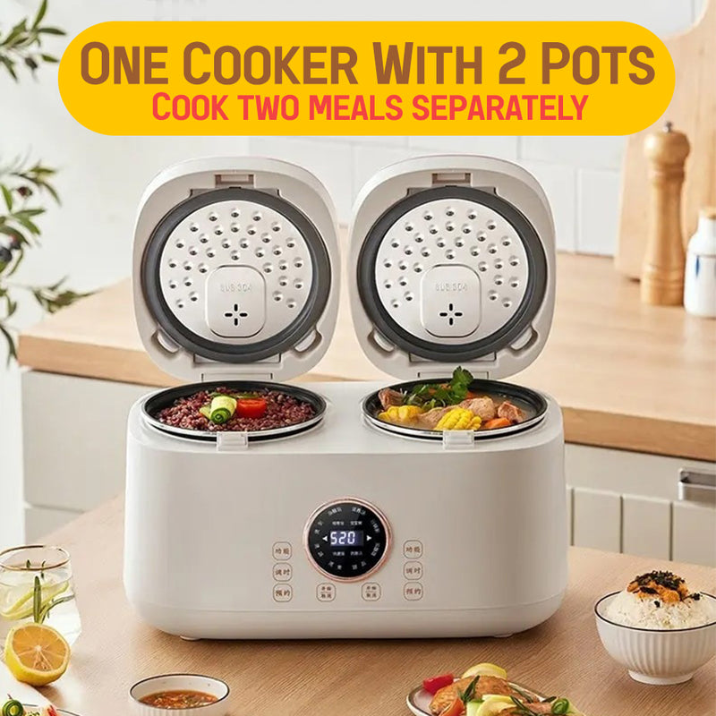 idrop [ 2 Liter ] 2 IN 1 Multifunction Smart Electric Health Rice Cooker 800W / Periuk Masak Elektrik Pelbagai Guna Dua Dalam Satu / 2L智能养生电饭煲800W双饭煲