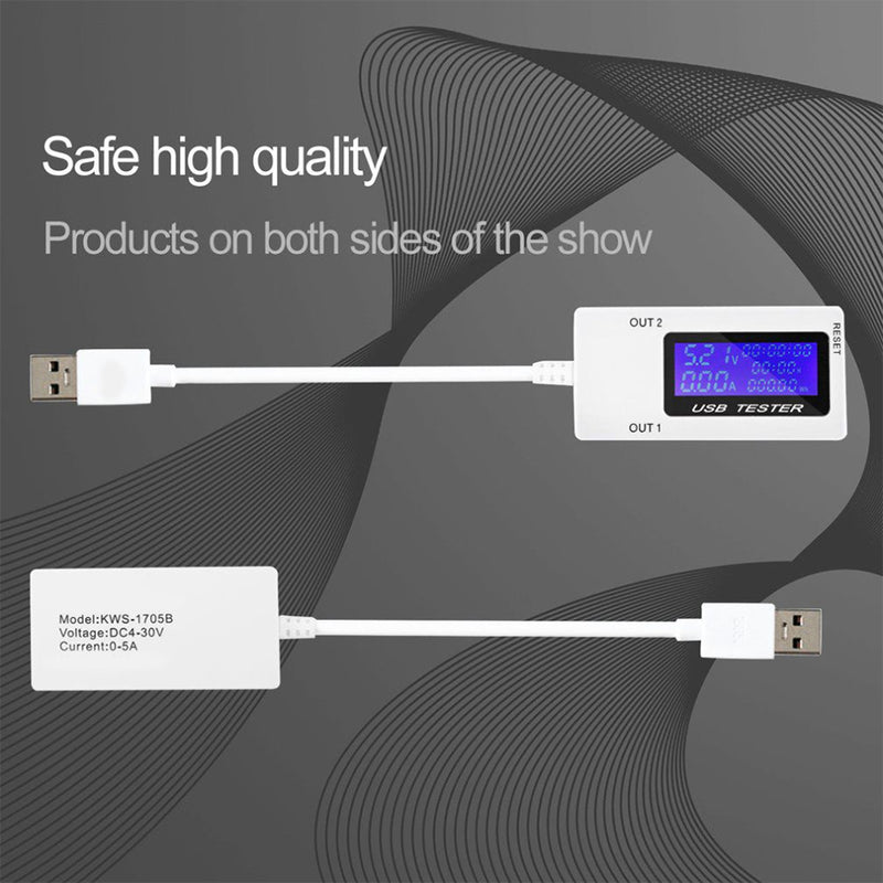 idrop USB Multifunction Tester Mini Dual USB 0-5A Current DC4-30V Voltage Tester