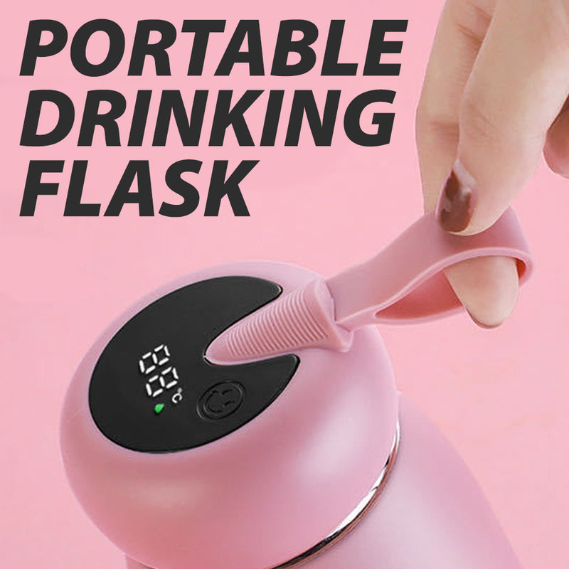 idrop [ 320ml ] Portable Mini Vacuum Drinking SUS304 Stainless Steel Flask with Smart Temperature Display / Botol Minuman Air / 带智能温度显示的便携式迷你不锈钢烧瓶