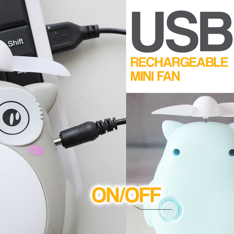 idrop USB Mini Owl Rechargeable Fan with LED Light