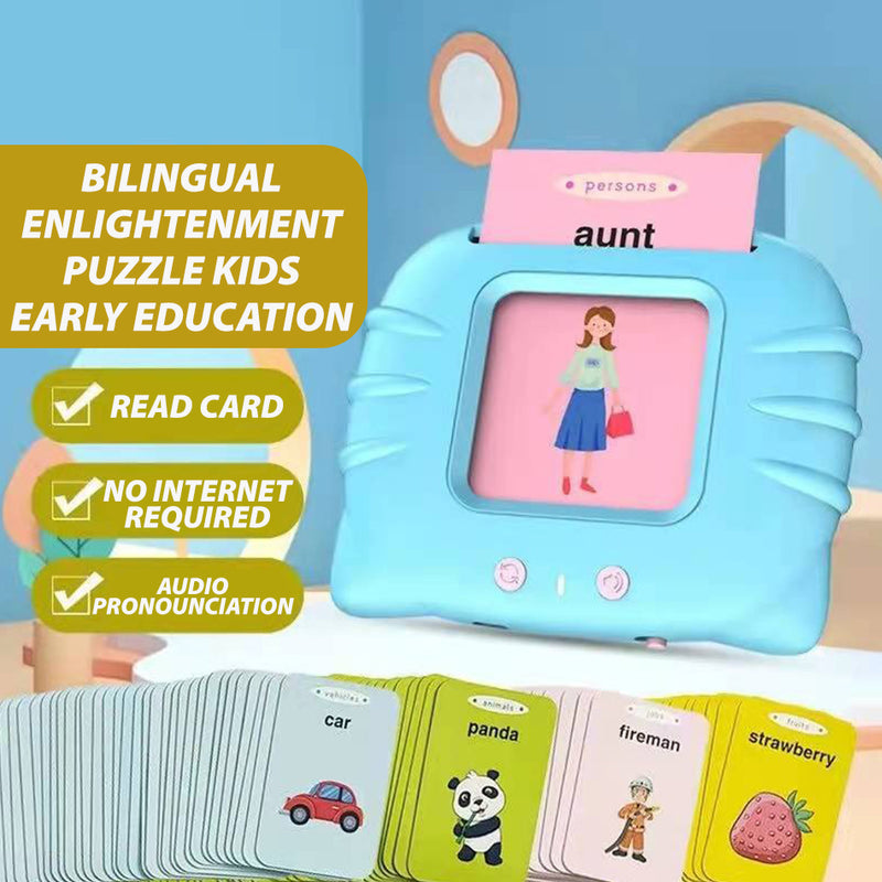 idrop [ ENGLISH CHINESE ] Children Bilingual Puzzle Card Learning Toy / Permainan Pembelajaran Dwibahasa Kanak-Kanak / 益智卡片早教机(USB 充电)