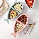 idrop [ 2 Grid ] Fish Shape Design Ceramic Plate / Pinggan Seramik Bentuk Ikan / 陶瓷碟鱼形分格陶瓷碟(2格)23*11CM