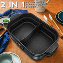 idrop [ 2 IN 1 ] Multifunction Cooking Nonstick Shabu-Shabu Electric Hotpot Cooker / Perkakas Masak Elektrik Hotpot Tidak Lekat / 1350W麦饭石多功能电烤盘(电热锅)