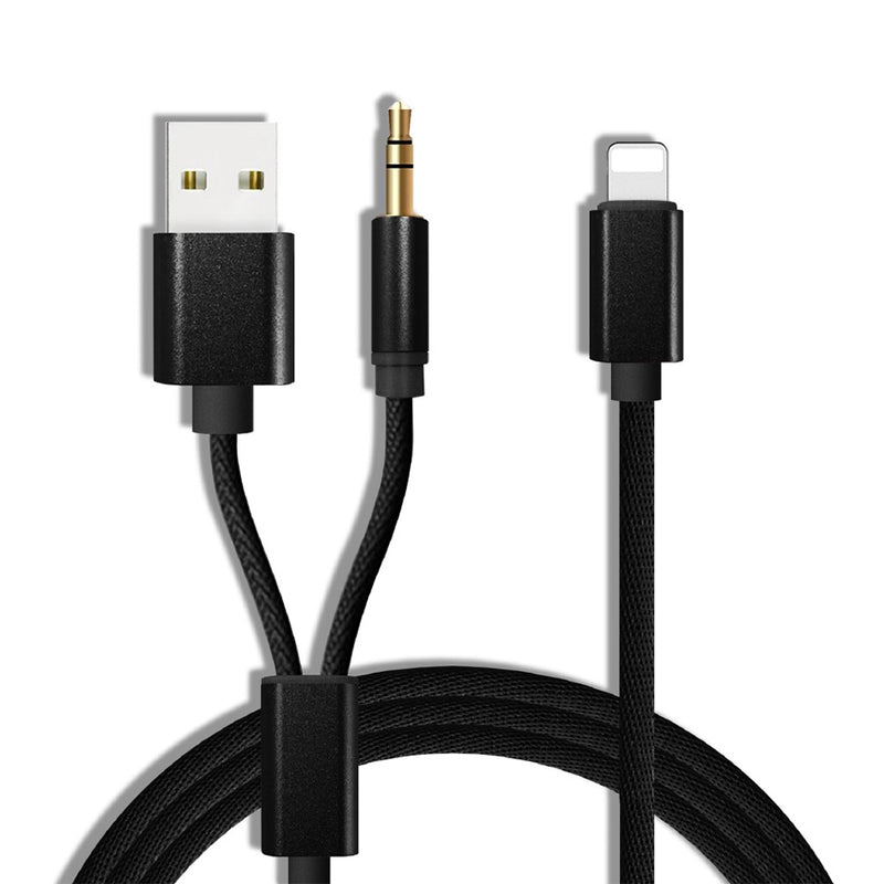 idrop iP 3.5mm Aux Audio Cable & Charging Cable Compatible with Apple Smartphone [ USB Power Connector ]