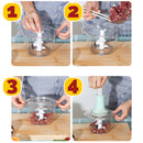 idrop 1L Manual Press Kitchen Meat Vegetable Grinder Blender