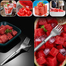 idrop [ 2 IN 1 ] Watermelon Dicing Cutter Fork Stainless Steel SUS304 / Garpu Pemotong Tembikai Keluli Tahan Karat / 304切瓜神器(西瓜果切叉)(幸福)