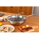 idrop 34CM COOKING PAN WOK - Kitchen Stainless Steel Cookware