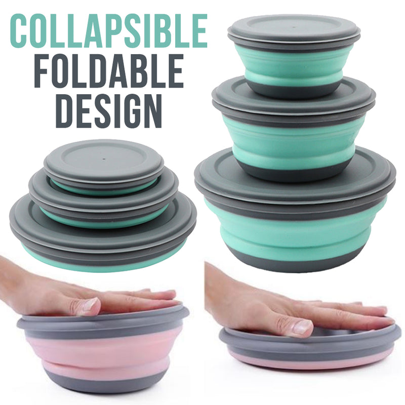 idrop 3PCS Collapsible Foldable Silicone Food Bowl [ 9.5cm / 14cm / 17cm ]
