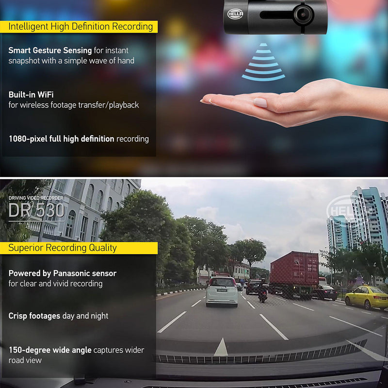 idrop HELLA - DR530 Car Camera Driving Video Recorder [ WiFi ] 1080P Full HD with G-Sensor DVR