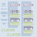 idrop [ 1200ml 2 LAYER / 1800ml 3 LAYER ] Heat Insulated Portable Lunchbox / Bekas Makanan Mudah Alih / 二&三层长方形U形扣饭盒