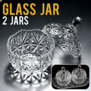 idrop 2pcs Home Confectionary Glass Jar and Glass Serve Tray