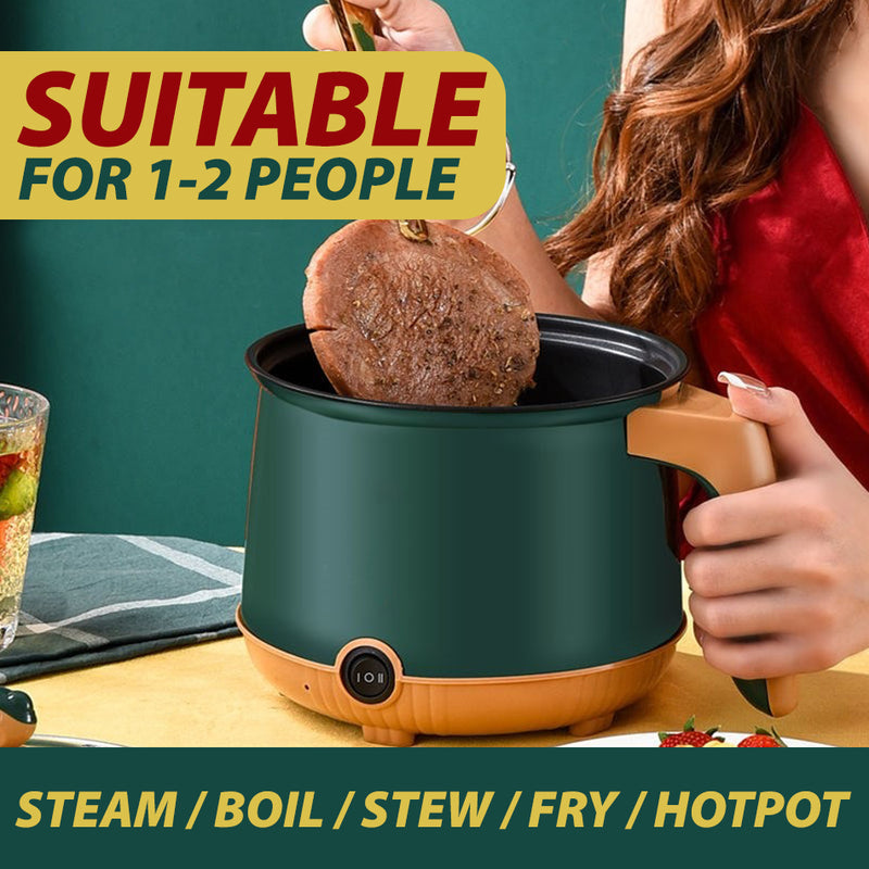 idrop [ 18CM ] Nonstick Single Handle Electric Cooking Pot + Steamer Layer / Periuk Masak Elektrik + Lapisan Stim / 18CM单柄电热蒸煮锅(英插)