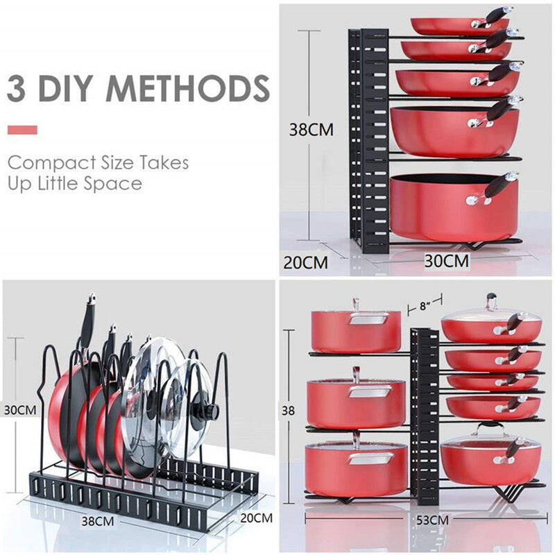 idrop Multilayer DIY Kitchen Pot Lid Cover and Kitchenware Holder Rack Shelf
