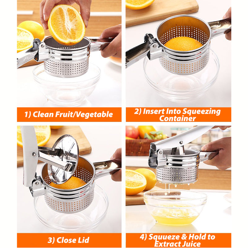 idrop Handheld Stainless Steel Fruit & Vegetable press Juicer / Pemerah Air Jus Buah & Sayur / 盒装手动榨汁器