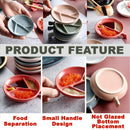 idrop Ceramic Seasoning Saucer Plate Leaf Design / Piring Seramik Penghidang Perencah Perasa / 陶瓷碟 4.5^树叶分格陶瓷调味碟11.5*9.5CM