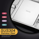 idrop [ 20cm x 21cm ] SUS304 Stainless Steel 4 Grid Compartment Korean Style Food Tray / Dulang Makanan Keluli Tahan karat / 20*21*2CM不锈钢四格韩式格盘(餐盘 )(304)