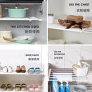 idrop Multifunction Wardrobe Cabinet Adjustable Length Storage Shelf Rack