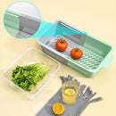 idrop Retractable Kitchen Drainage Wash Basket / Bakul Basuh Sayur dan Buah / 双层可伸缩塑料沥水蓝