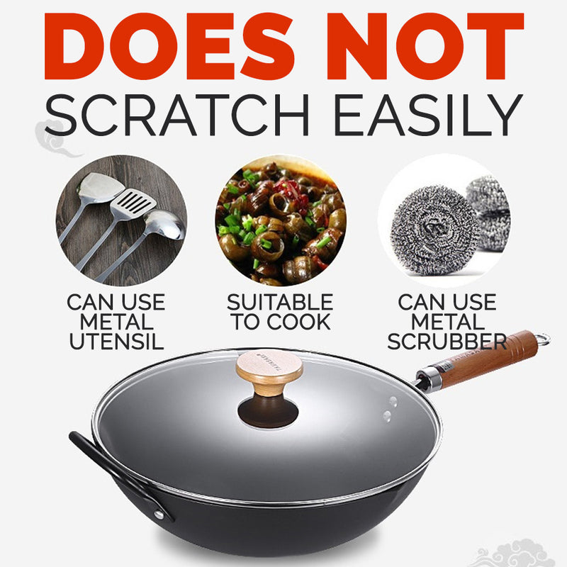 idrop 33CM Nonstick TAMASAKI Round Bottom Kitchen Cooking Wok