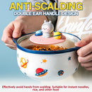 idrop [ 1000ml ] 15CM Ceramic Noodle Bowl with Glass Lid Cover / Mangkuk Mee Seramik 15CM dengan Penutup Kaca / 1000ML太空手机支架陶瓷 面碗(15CM)