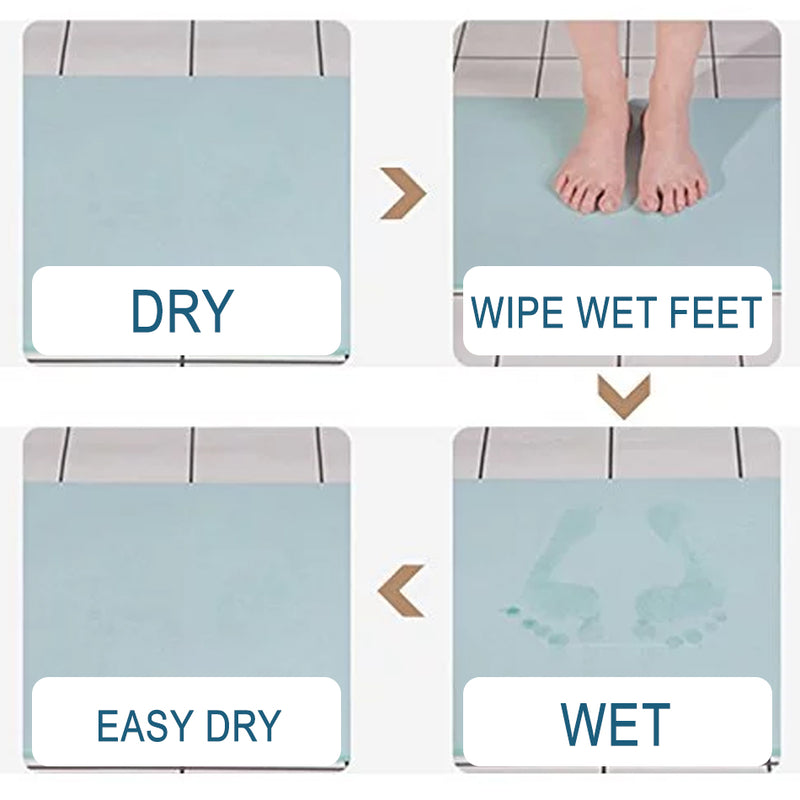 idrop Japan Natural Fast Drying Water Absorption Diatom Bath Mat [ 45cm x 35cm ]