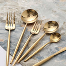 idrop 4PCS Golden Stainless Steel Kitchen Utensil Spoon Fork Knife Set