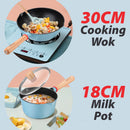 `idrop [ 30CM / 18CM ] Nonstick Kitchen Cooking Wok & Milk Pan / Kuali dan Periuk Tidak Lekat / 京瓷蓝回飞单柄不粘炒锅30CM京瓷蓝回飞不粘奶锅18CM