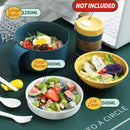 idrop Large Capacity Instant Noodle Plastic Microwave Food Bowl / Mangkuk Makan Plastik / 大号小麦泡面碗套装(麦香