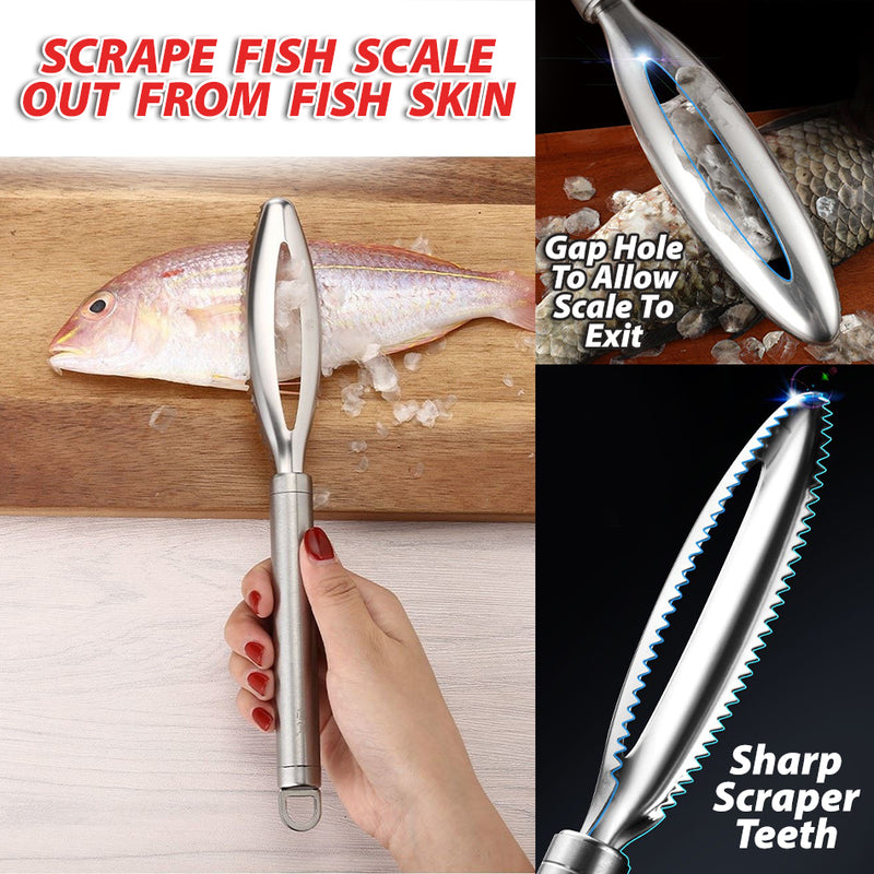 idrop Fish Scale Planer Scraper Scale Remover SUS304 Stainless Steel / Pengupas Sisik Ikan / 304不锈钢鱼鳞刨