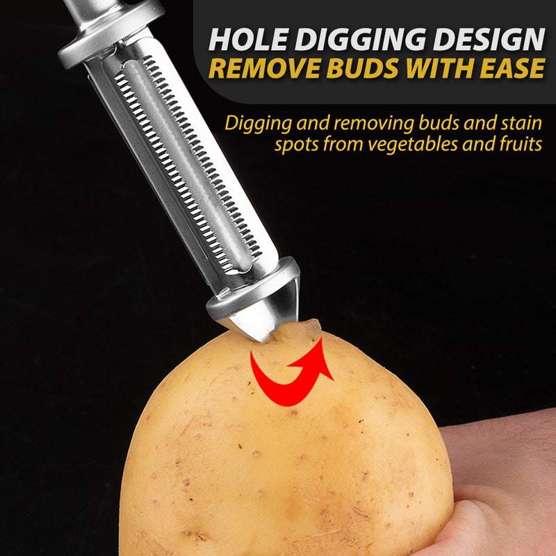 idrop SUS304 Stainless Steel Handheld Fruit Vegetable Slicer Peeler and Shredder / Alat Pengupas Penghiris Sayur dan Buah Keluli Tahan Karat / SUS304不锈钢手持式果蔬切片机削皮撕碎机