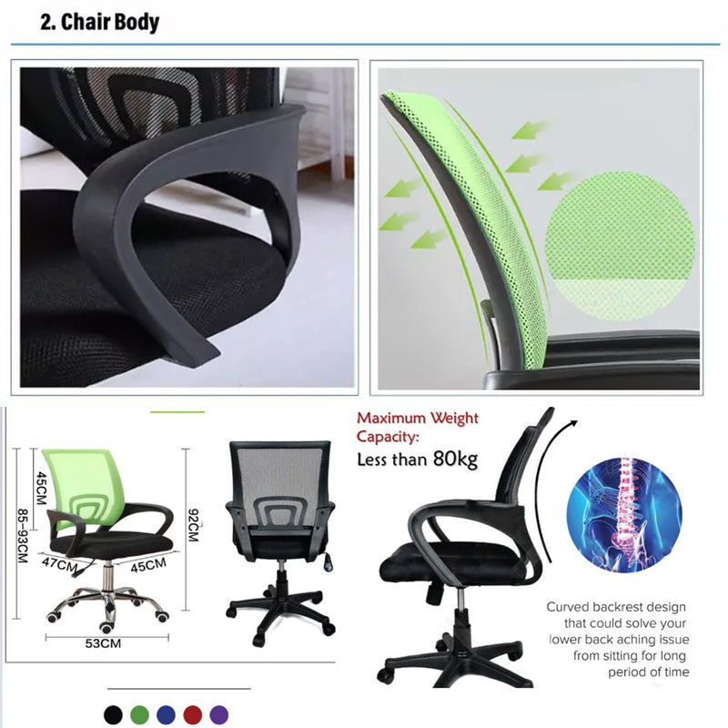 idrop Swivel Rotating Ergonomic Office Chair with Breathable Mesh Back Rest Support