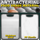 idrop Double Sided Antibacterial Stainless Steel & Plastic Cutting Chopping Board + Knife Sharpener [ 42cm x 30cm ]