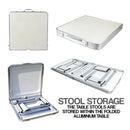 idrop Foldable Aluminium Table with 4 Stools Outdoor Set