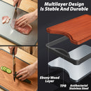 idrop Double Sided Kitchen Cutting Board Ebony Wood + SUS316 Stainless Steel Antibacterial & Mildew Proof / Papan Pemotong Keluli Tahan Karat dan Kayu / 中号方形乌檀木+SUS316不锈 钢双面菜板(带磨刀器 )(39CM*26CM*2CM)(双面新时 代)