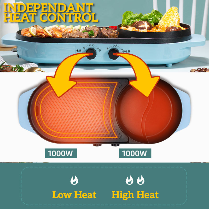 idrop [ 2 IN 1 ] Electric Barbecue Cooking BBQ Grill & Hotpot Shabu-Shabu