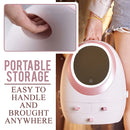 idrop Portable Multistorage Cosmetic Makeup Storage Compartment with LED Light Vanity Mirror