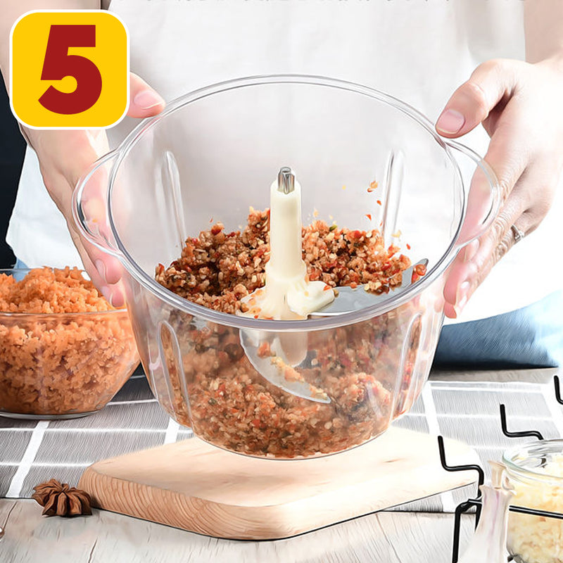 idrop 1L Manual Press Kitchen Meat Vegetable Grinder Blender
