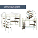 idrop [ 3 IN 1 ] Loft Bunk Bed Frame with Study Table & Book Shelves [ Single Bed ] [ WHITE ]