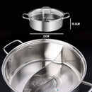 idrop [ 30CM ] 2 IN 1 SUS304 Stainless Steel Mandarin Duck Hot Pot / Periuk Masak Dua Dalam Satu / 30CM不锈钢鸳鸯火锅(304)(复底玻璃盖)(皮 纸盒鸳鸯点焊)