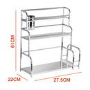 idrop [ 3 LAYER ] Multifunction Stainless Steel Kitchen Seasoning & Utensil Storage Shelf Rack Rak Penyimpanan Barang Dapur 三层架带筷筒砧板架