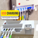 idrop Wall Mounted Toothbrush Toiletries Storage Rack Shelf with Anti Bacteria Virus UV Disinfectant Sterilization Light