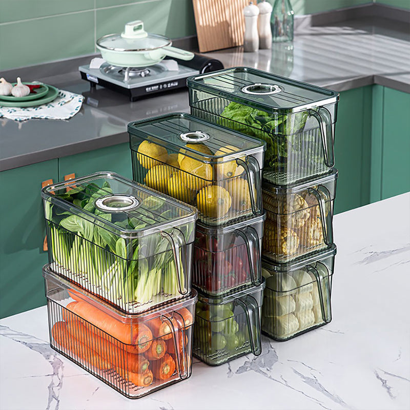 idrop Refrigerator Food Storage Box Container / Kotak Bekas Penyimpanan Makanan Peti Ais / 冰箱计时塑料收纳盒小号 (13.5CM X 13.5CM X 25.5CM )